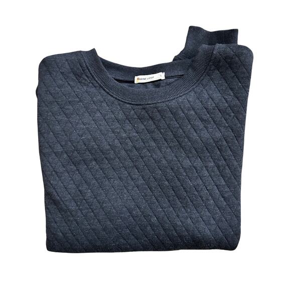 Marine Layer Quilted Puff-Sleeve Sweatshirt Charcoal Gray Women’s Size L - Picture 1 of 4